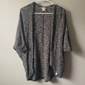 Mossimo Black/Tan Open Front Sweater Sz XS